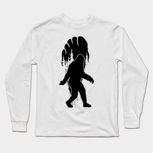 Bigfoot Footprint Silhouette Long Sleeve T-Shirt